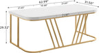 63 inches Executive Desk, Home Office Computer Desk, Modern Large Conference Table with Gold Metal Frame, Bussiness Furniture for Work Writing