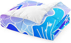 3Pcs Mermaid Girls Comforter Sets Queen Size Ultra Soft Mermaid Fish Scale Patterns Bedding Set Mermaid Bedroom Decor for Girls Mermaid Tail Scales Bed Set, 1 Comforter+2 Pillow Shams