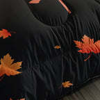 Cartoon Fox Comforter Set 3-Pieces Cute Fox Bedding Set Moon Plants Leaves Printed Quilt Set for Kids Boys Girls with 2 Pillowcases Queen