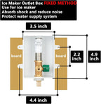 (1 Pack) Lidertik 1/2 inch CPVC Connect Pre-Assembled Ice Maker Outlet Box Valve 1/4 inch Recessed Refrigerator Water Line Wall Box with Shut Off Valve and Stainless Steel Water Hammer Arrestor 641
