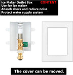 (1 Pack) Lidertik 1/2 inch Push-to-Connect Pre-Assembled Ice Maker Outlet Box Valve 1/4 inch Recessed Refrigerator Water Line Wall Box with Shut Off Valve and Stainless Steel Hammer Arrestor 651