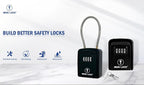 Iron Lock® Key Lock Box with Code, Portable Cable Shackle (Small, Black) | Holds 2-3 house keys or an access card; 11-in steel cable loops on gate or rail; weather-resistant; no app or battery