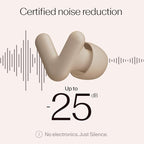 Alpine Silence Earplugs for Sleep, Focus & Travel - V-Shape Snug Fit & Soft Oval Tips – 4 Sizes XS/S/M/L - Comfortable, Reusable Hearing Protection - SNR 22dB & NRR 16 Noise Reduction – Beige