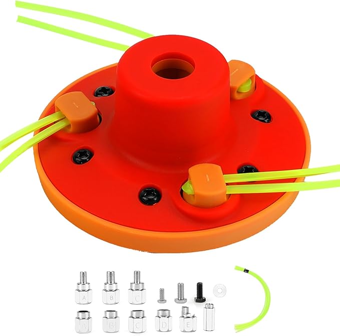 Quintillus Universal Weed Eater Head,H09 Weed Wacker Head Grass Trimmer Head Compatible with Ego, Ryobi,Echo,Weed Warrior with 12pc 11in / .095" Triangle Trimmer Line （Not for Kobalt）