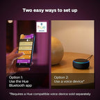 Philips Hue Indoor 6-Foot Smart LED Light Strip Plus Base Kits with Plugs - Color-Changing Single-Color Effect - 2 Pack - Control with Hue App - Works with Alexa, Google Assistant and Apple HomeKit