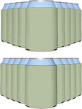 PartyPrints 1000 Pack Sage Blank Can Cooler Sleeves, Customizable Bulk Can Coolers, Extra-Thick Collapsible Drink Insulator Sleeve, Beer Can Coolers for Party Beverages