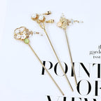 Cinaci 10 Pieces Decorative Vintage Retro Pearl Gold Metal Hair Sticks Pins with Pendants Chinese Hanfu Asian Flower Butterfly Hair Chopsticks Hair Bun Updo Holders Long Hairpins for Women Girls