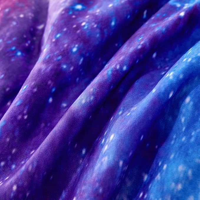 Full Size Comforter Sets for Girls 7PCS,Galaxy Bedding Sets,Bed Sets for Girls with Flat Sheet and Fitted Sheet,Pillowcases,Cushions,Purple Comforter Sets