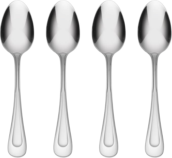 Oneida Satin Sand Dune Teaspoons Silverware Set for 4, Flatware | Satin finish, dishwasher safe | cutlery set for kitchen and dining, utensil set, rust resistant, kitchen gifts for women