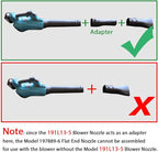 191L13-5 191B21-6 Blower Nozzle and 197889-6 Flat End Nozzle Compatible with Makita X2 36V hand held Blower, use for XBU02Z - one-click installation (GROUP)