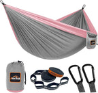 Camping Hammock, Super Lightweight Portable Parachute Hammock with Two Tree Straps Single or Double Nylon Travel Tree Hammocks for Camping Backpacking Hiking
