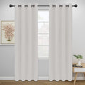Easy-Going Blackout Curtains for Bedroom, Solid Thermal Insulated Grommet and Noise Reduction Window Drapes, Room Darkening Curtains for Living Room, 2 Panels (52x84 in, Light Linen)