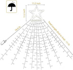 PUHONG Christmas Decoration Outdoor Star String Lights,16.4Ft Christmas Tree Toppers Lights 320 LED 8 Memory Modes with 14" Lighted Star for Halloween Christmas New Year Holiday Birthday(White)