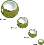 Nerien Gazing Ball, Stainless Steel Garden Mirror Globe, Polished Ornament Sphere, Hollow Floating Reflective Hemisphere, for Home Outdoor Pond Housewarming Swimming Pool Decoration, Silver, 10Pcs