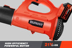 21V Cordless Leaf Blower, 350CFM 150MPH Electric Leaf Blower (4.0Ah Battery & Charger Included), 6 Variable Speeds, Lightweight for Lawn Care, Snow, Yard, Debris and Dust