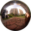 25 cm/10 inch Diameter Gazing Globe Mirror Ball,Rose Gold Stainless Steel Polished Reflective Smooth Garden Sphere,Colorful and Shiny Addition to Any Garden or Home