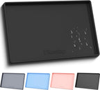 ukeetap 34" x 22" Extra Thick Silicone Mat Waterproof with Raised Edge, Under Sink Mat for Kitchen & Bathroom, Kitchen Cabinet Liner, Multi-Purpose for Storage & Protection, Black