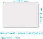Small Clear Silicone Crafts Mats: Non-Slip Heat Resistant 11.8"W x 15.75"L | Translucent Nonstick SiliconeJewelry Sheet - 0.8mm Countertop Protector Pad for Epoxy Resin Glitter Slime Nail Art 4 Pcs