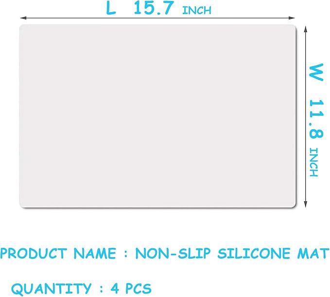 Small Clear Silicone Crafts Mats: Non-Slip Heat Resistant 11.8"W x 15.75"L | Translucent Nonstick SiliconeJewelry Sheet - 0.8mm Countertop Protector Pad for Epoxy Resin Glitter Slime Nail Art 4 Pcs