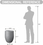Kante Tall Concrete Planter, 21.7-Inch Height Gray Large Indoor Outdoor Plant Pot with Drainage Hole for Patio Garden Home, Modern Decor for Flowers and Tree