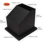DIBTSA Espresso Coffee Ground Knock Box Chute, Built-in Desktop Waste Bucket, Stainless Steel Bottomless Knocking Residue Box (Trapezoid)