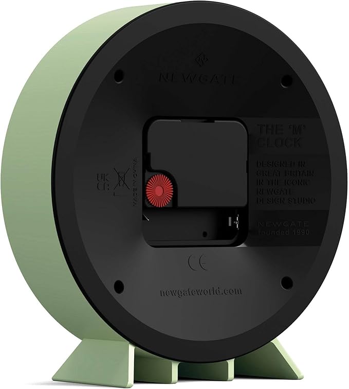 NEWGATE® M Mantel Echo Desk Clock | Modern Round Design | Neo Mint Green | Easy to Read Numbers | Contemporary Style for Desk, Table, Shelf or Bedside