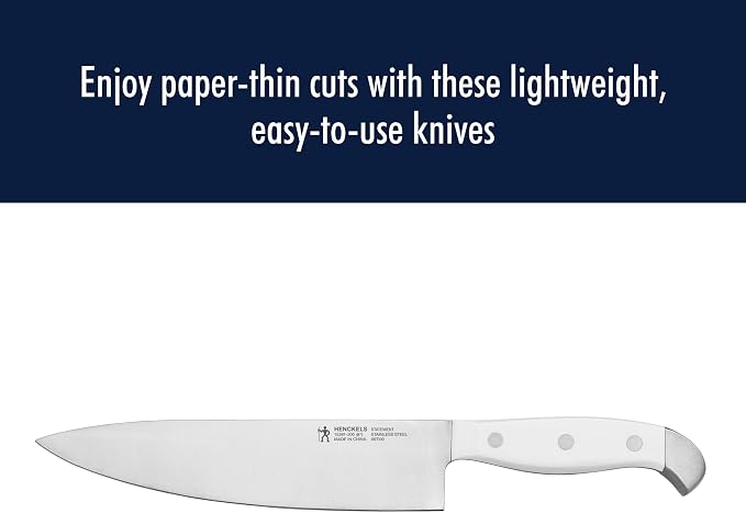 Henckels Statement 15-Pc Knife Set, Razor-Sharp, German Engineered, White | Informed by 100+ Years of Mastery. Dishwasher safe, Comfortable Grip Ideal for Everyday Cooking. High Quality Stainless Steel