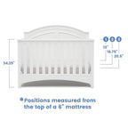 Delta Children Haven 6 Drawer Dresser, White + Perry 6-in-1 Convertible Crib - Greenguard Gold Certified, White (Bundle)