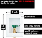 (1 Pack) Lidertik 1/2 inch CPVC Connect Pre-Assembled Ice Maker Outlet Box Valve 1/4 inch Recessed Refrigerator Water Line Wall Box with Shut Off Valve LI-ZBQH-540