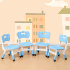 4 Piece Kids Chair Set 3 Levels Adjustable Stackable Kids Chairs Ideal for Playrooms, Schools, Daycares and Homes Washable and easy to clean Max weight 220LB(Blue4-Piece set)