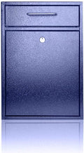 Wall Mounted Locking Vertical Dropbox Mailbox - Safe and Secure (Large) | Made with Galvanized Steel | Blue