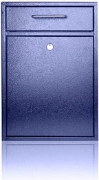 Wall Mounted Locking Vertical Dropbox Mailbox - Safe and Secure (Large) | Made with Galvanized Steel | Blue