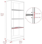 Sunon 4 Shelf Wood Bookcase Freestanding Display Shelf Adjustable Layers Bookshelf for Home Office Library Small Narrow Space (Black, 4-Layers)