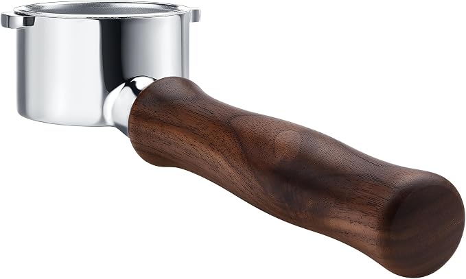 Normcore 51mm Naked Bottomless Portafilter 2 Ears Fits Delonghi ECP3420/EC155/BCO430/EC260 with 18g Basket Included, Genuine American Walnut Handle