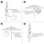 EliteShade USA 10-Year-Non-Fading 11Ft 3 Tiers Market Umbrella Patio Outdoor Cylinder Auto Push-up Table Umbrella with Ventilation, Black