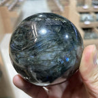 4-5CM/1.58-1.97inch Natural Crystal Ball Labradorite Sphere Moonstone Stone Crafts Polished Decorative Sphere Reiking Healing Crystals Ball Stone Fengshui Home Decoration (40-50mm, Labradorite)