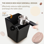 IAOSEN Knock Box Square High Sidewall Design Espresso Knock Box Tamping Mat Espresso Machine Accessories Set of 2 with Removable Knock Bar and Anti-Slip Base for Home Office Espresso Accessories