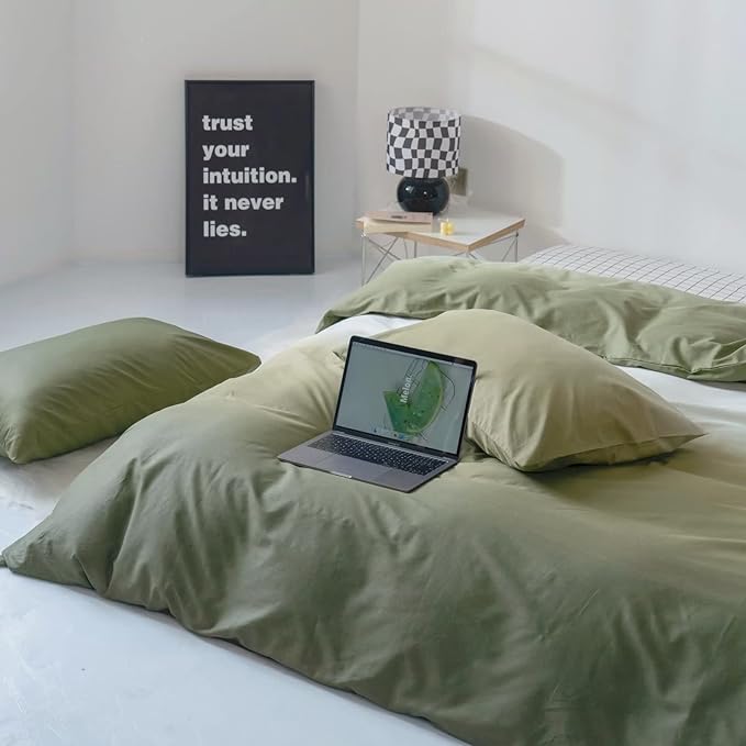 Gradient Green Comforter Set Ombre White Green Bedding Set Twin Women Aesthetic Comforter 3 PCs Green Color Bed Comforter Set Twin Gradient White and Green Comforter Set Twin