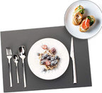 ME.FAN Silicone Placemats [17.7''x12.6''] Heat-Resistant Thicken Non-Slip Tablemats Non-Skid Table Mats Set of 4 (Yellow)