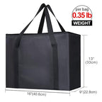Bodaon 2-Pack Insulated Reusable Grocery Shopping Bags, X-Large, Black | Heavy Duty Thermal Tote, Frozen/Cold Food Storage, Travel Cooler Shopping Transport Picnic, Keep Food Hot Warmer, Collapsible