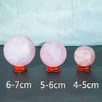 6-7CM/2.36-2.76inch Natural Crystal Ball Rose Quartz Sphere Polished Divination Ball Decorative Sphere Healing Crystals Ball Stone Crafts Home Decor Ornament Gifts(Pink Crystal, 60-70mm)