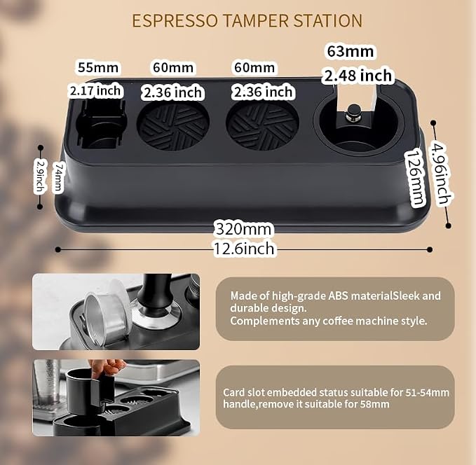 7 Pack Espresso Tamper Station&Coffee Distributor Tamper&Espresso WDT Stirrer&Coffee Tamping&Brush&Coffee Dosing Funnel&Espresso Puck Screen, Espresso Accessories for Bar Home Office (54 mm)