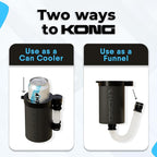 The Kong 2.0 - A Portable Can or Bottle Cooler/Cup With A Detachable, Expandable, Hose To Funnel Your Drink (Black)