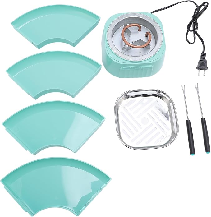 Indoor Electric Smores Maker with 4 Detachable Trays Adjustable Temperature Tabletop Chocolate Roaster for Party Gathering (US Plug 120V)