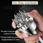 Stainless Steel Meat Tenderizer Tool, 21 Sharp Needles, Meat Piercing, Tenderizing Steak, Beef, Chicken, Pork, Barbecue, Marinating, Small Meat Grinder