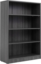 Farini Grey Bookshelf for Bedroom 4 Shelf Office Bookcase 48 Inches Tall Modern Wood Bookshelf for Living Room 4 Tier Wide Manga Bookshelf Library Bookcase