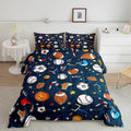 Feelyou Sports Theme Comforter Set 3D Blue Ball Bedding Set Baseball Football Basketball Comforter for Children Kids Boys Girls Microfiber Competitive Games Duvet Set Room Decor Quilt Set Full Size