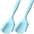 2Pack Meat Chopper Mincing Spatula, Silicone Grinder for Ground Beef | Heat Resistant, Smasher for Potato Mix Tool, Non-Scratch for Non-Stick Pans, Meat & Poultry Tenderizers, Aqua