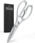 Kitchen Scissors, Forged Stainless Steel Shears for Meat and Vegetables | 3Cr14 one-piece blades with bottle opener, nutcracker and fish scaler; dishwasher safe