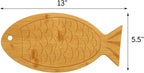 JB Home Collection, Fish Shaped Bamboo Cutting Board 13"x5.5", Premium Wood Serving Board for Fish, Appetizers, Sushi, Cheese, or Charcuterie